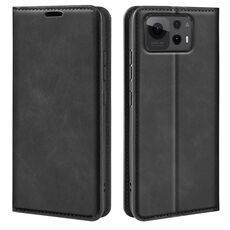 Per Asus Zenfone 12 Ultra Retro-skin Custodia in pelle con ventosa magnetica (nero)