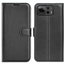 Per Asus Zenfone 12 Ultra Litchi Texture Custodia in pelle con supporto orizzontale a libro (nero)