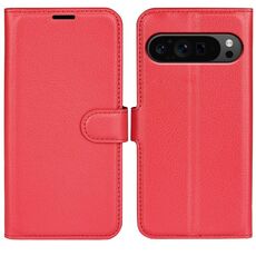 Per Google Pixel 9 Pro XL Custodia per telefono in pelle con texture Litchi orizzontale e supporto (rosso)