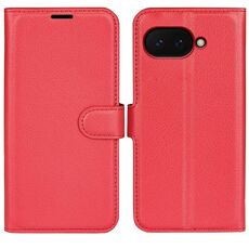 Per Google Pixel 9a Custodia per telefono in pelle con texture Litchi orizzontale e supporto (rosso)