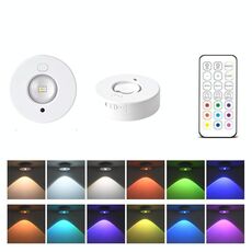 Luce magnetica RGB Puck, luce LED ricaricabile sottopensile con telecomando