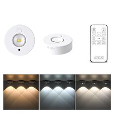 Luce magnetica a disco tricolore, luce LED ricaricabile sottopensile con telecomando