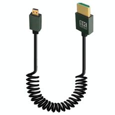 Cavo a molla HDMI 2.1 8K 60HZ, lunghezza 0,5 m, specifiche: Micro HDMI a HDMI dritto