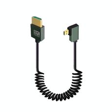 Cavo a molla HDMI 2.1 8K 60HZ, lunghezza 0,5 m, specifiche: Micro HDMI piegato a sinistra