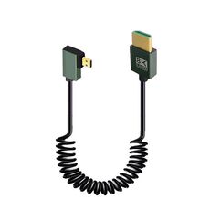 Cavo a molla HDMI 2.1 8K 60HZ, lunghezza 0,5 m, specifiche: Micro HDMI piegato a destra