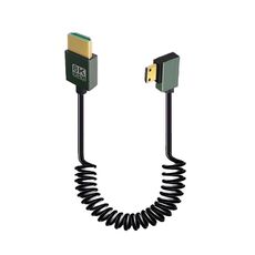 Cavo a molla HDMI 2.1 8K 60HZ, lunghezza 0,5 m, specifiche: Mini HDMI piegato a sinistra