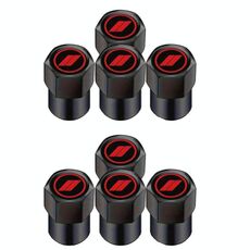 2 set di tappi valvola pneumatici in alluminio per modifica auto, stile: logo rosso