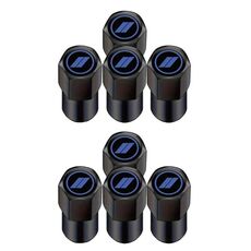 2 set di tappi valvola pneumatici in alluminio per modifica auto, stile: logo blu