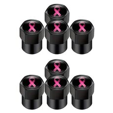 2 set di tappi per valvole pneumatici in alluminio per modifica auto, stile: nastro colorato