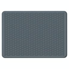 Tappetino protettivo in silicone per piano cottura, 71 x 50 x 0,3 cm, grande, per cucina, piano di lavoro, drenaggio dei piatti, prevenzione delle macchie (grigio scuro)