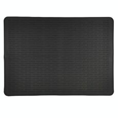 Tappetino protettivo in silicone per piano cottura, 71 x 50 x 0,3 cm, grande, per cucina, piano di lavoro, drenaggio dei piatti, prevenzione delle macchie (nero)