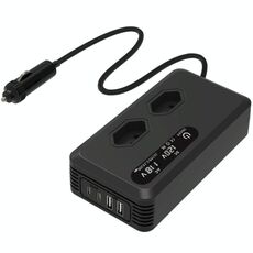 Gurxun Inverter per auto con doppio display digitale con 2 porte USB+2 porte di tipo C spina brasiliana 220 V