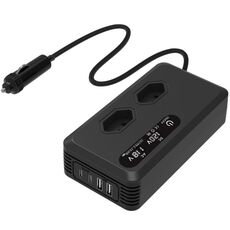 Gurxun Inverter per auto con doppio display digitale con 2 porte USB+2 porte di tipo C spina brasiliana 110 V