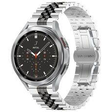 Per Huawei Watch 4/4 Pro cinturino in acciaio inossidabile con cinque perline (argento nero)