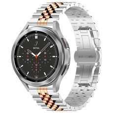 Per Huawei Watch 4/4 Pro cinturino in acciaio inossidabile con cinque perline (oro rosa argento)