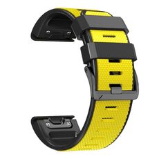 Per Garmin Fenix 7 Pro 22mm Fibbia a vite Diamond Texture Cinturino in silicone a due colori (giallo + nero)