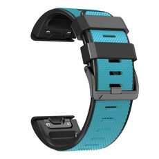 Per Garmin Fenix 7 Pro 22mm Fibbia a vite Diamond Texture Cinturino in silicone a due colori (cielo blu + nero)
