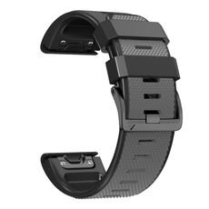 Per Garmin Fenix 7 Pro 26mm Fibbia a vite Diamond Texture Cinturino in silicone a due colori (grigio + nero)