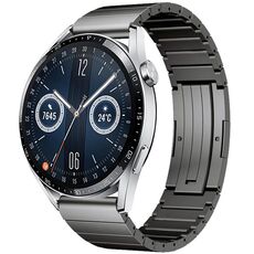 Per Huawei Watch GT 3 46mm One Bead cinturino in lega di titanio (grigio)