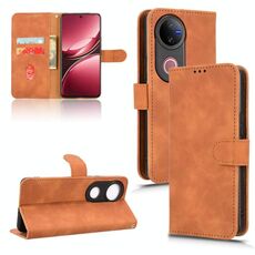 Per vivo V50 Custodia in pelle magnetica con chiusura magnetica (marrone)