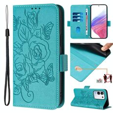 Per vivo Y29 4G Global Embossed Rose RFID Anti-furto Custodia in pelle per telefono (azzurro chiaro)