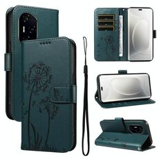 Per Honor 300 Pro / 300 Ultra Custodia in pelle con motivo in rilievo di tarassaco (blu)