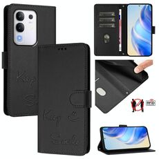 Per vivo Y29 4G Global Smile Embossing RFID Custodia in pelle per telefono (nero)