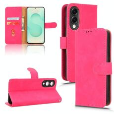 Per Samsung Galaxy S25 Edge 5G Custodia in pelle magnetica con chiusura magnetica (rosso rosa)