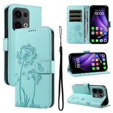 Per OPPO Reno13 Global Dandelion Embossed Pattern Flip Custodia in pelle per telefono (verde)