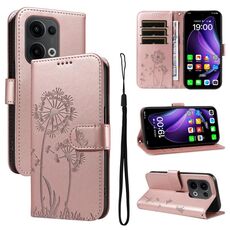 Per OPPO Reno13 Global Dandelion Embossed Pattern Flip Custodia in pelle per telefono (oro rosa)
