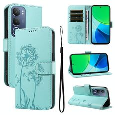 Per vivo Y19S 4G Global Dandelion Embossed Pattern Flip Custodia in pelle per telefono (verde)