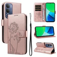 Per vivo Y19S 4G Global Dandelion Embossed Pattern Flip Custodia in Pelle per Telefono (Oro Rosa)