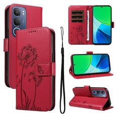 Per vivo Y19S 4G Global Dandelion Embossed Pattern Flip Custodia in pelle per telefono (rosso)