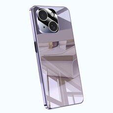Per iPhone 14 Plus Custodia antiurto con airbag a copertura totale e cristalli di ghiaccio galvanici (viola)
