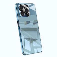 Per iPhone 14 Pro Max Custodia per telefono antiurto con airbag a copertura totale e cristalli di ghiaccio galvanici (blu)