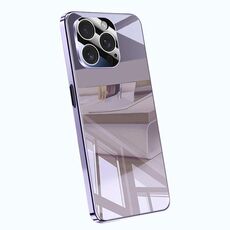Per iPhone 14 Pro Max Custodia per telefono antiurto con airbag a copertura totale e cristalli di ghiaccio galvanici (viola)