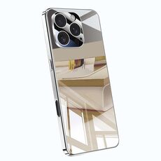Per iPhone 15 Pro Max Custodia antiurto con airbag a copertura totale e cristalli di ghiaccio galvanizzati (argento)