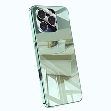 Per iPhone 15 Pro Max Custodia per telefono antiurto con airbag a copertura totale e cristalli di ghiaccio galvanici (verde)