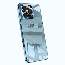 Per iPhone 15 Pro Max Custodia per telefono antiurto con airbag a copertura totale e cristalli di ghiaccio galvanici (blu)