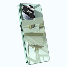 Per iPhone 15 Plus Custodia antiurto con airbag a copertura totale in cristallo di ghiaccio galvanico (verde)