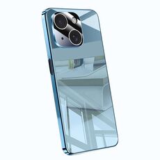 Per iPhone 15 Plus Custodia antiurto con airbag a copertura totale in cristallo di ghiaccio galvanico (blu)