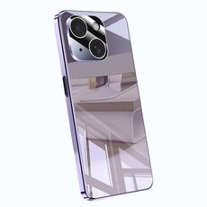 Per iPhone 15 Plus Custodia antiurto con airbag a copertura totale e cristalli di ghiaccio galvanici (viola)