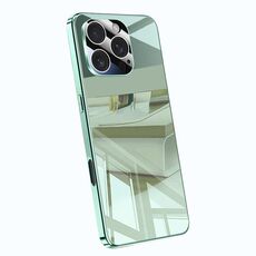 Per iPhone 16 Pro Max Custodia per telefono antiurto con airbag a copertura totale e cristalli di ghiaccio galvanici (verde)