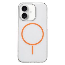 Per iPhone 16 Plus Custodia per telefono MagSafe sottile in PC trasparente (arancione)