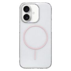 Per iPhone 16 Custodia per telefono MagSafe sottile in PC trasparente (rosa)