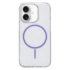 Per iPhone 16 Custodia per telefono MagSafe sottile in PC trasparente (viola)