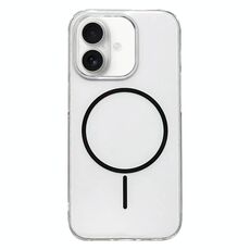 Per iPhone 16 Custodia per telefono MagSafe sottile in PC trasparente (nero)