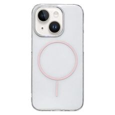 Per iPhone 15 Plus / 14 Plus Custodia per telefono MagSafe sottile in PC trasparente (rosa)