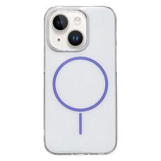 Per iPhone 15 Plus / 14 Plus Custodia per telefono MagSafe sottile in PC trasparente (viola)