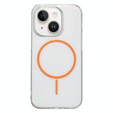 Per iPhone 15 Plus / 14 Plus Custodia per telefono MagSafe sottile in PC trasparente (arancione)